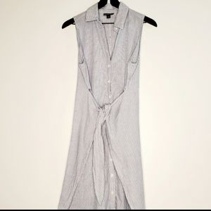 THREAD STORY PIN STRIPE SHIRT SLEEVELESS DRESS SIZE LARGE